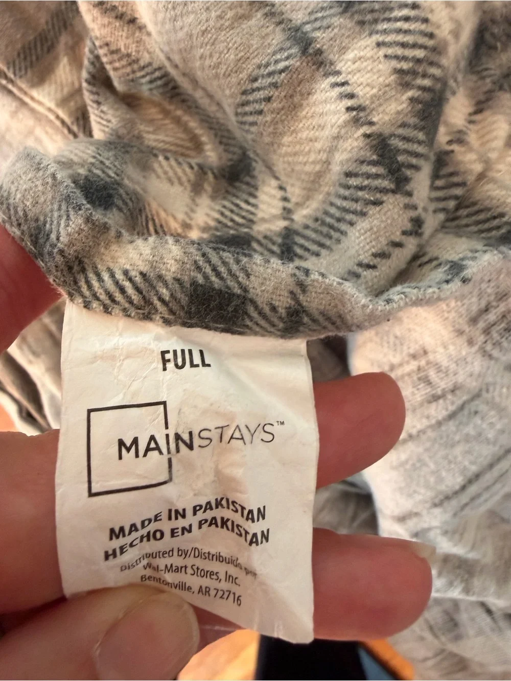 Mainstays Gray Plaid Flannel Sheets